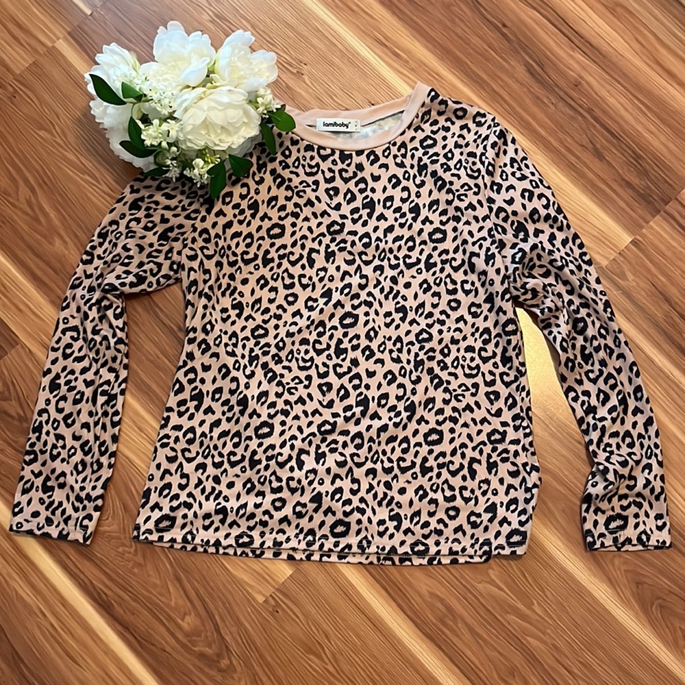 Lamibaby L/S Leopard Print Top